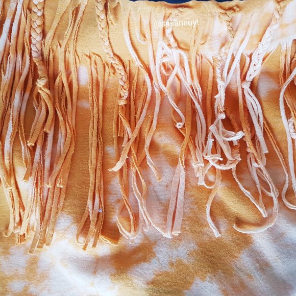 Custom Tie-Dye Reconstructed Snoopy Dog Woodstock Animalcore Western Boho Top - Picture 3 of 3